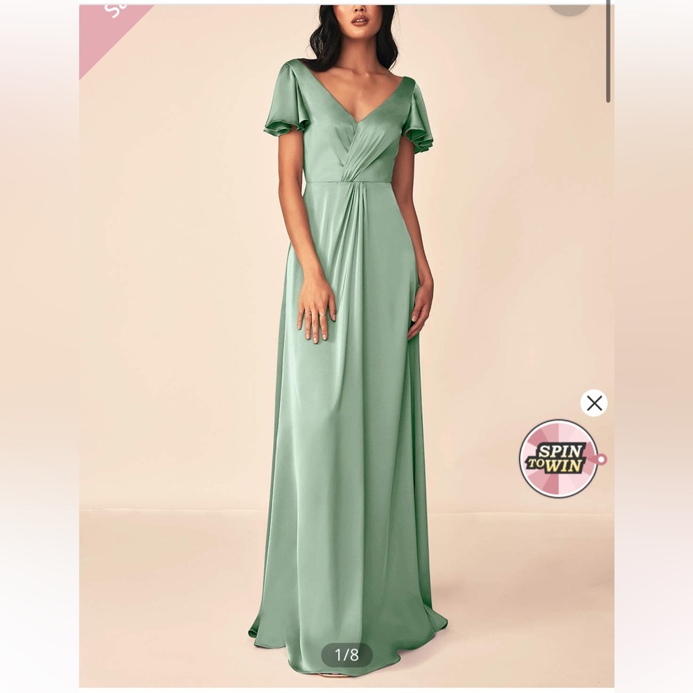 Azazie Agave Green Maxi Dress